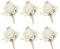YSUCAU Weiße Rosen-Boutonniere für Herren, Hochzeit, Babyatem, Boutonniere für Trauzeugen, Trauzeugen, Hochzeit, Abschlussball, 6 Stück (6 weiße Knopfloch)