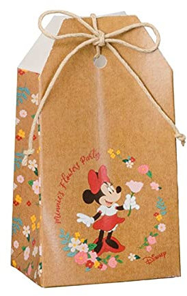 Ingrosso e Risparmio 10 Bustine in cartoncino Porta Confetti Color Avana con Fiori e Minnie, firmate Disney, bomboniere Fai da Te, confettata per Bambina (con Confetti Rosa)