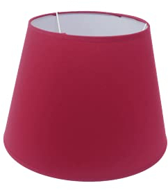 Lampenschirm Stofflampenschirm rund für E14/E27 Fassung H 16 x Ø 20 cm (rot)