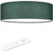 Navaris LED Deckenleuchte 40 cm Rund - Design Stoff Bezug Dunkelgrün - Deckenlampe LED Licht Dimmbar mit Farbtemperaturwechsel und Fernbedienung - max 22 Watt 970 Lumen