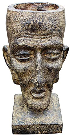 YTOOZ Outdoor-Statue Gartenskulptur Alter Mann Blumentopf Skulptur, Pflanzgefäß Retro Alter Mann Kopf Blumentopf Statue Vase Garten Ornament Geschenk