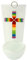 Weihkessel aus Glas, ca.13x6cm, mit bunt verzierten Glaskreuz