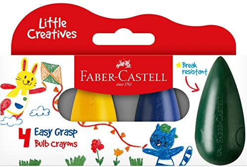 Faber-Castell Early Age Wachsmalstifte, leicht zu greifen, 4 Farben