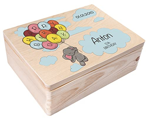 Creative Deco Personalisiert Kinder Geburtstag Geschenke für Mädchen und Junge Erinnerungsbox Holzkiste | Mehrere Motiv für Geburtstag | Individuelle Geschenk | Geschenkkiste Geschenkbox