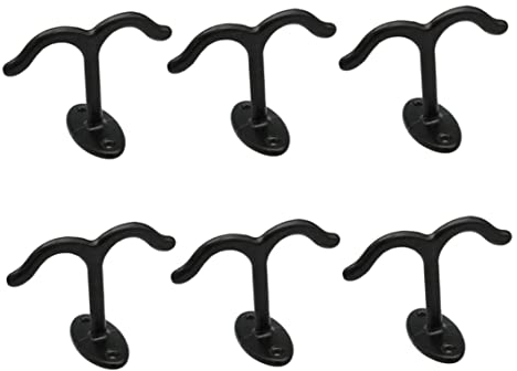 SunaOmni Doppelzinken-robenhaken Decken-doppelhaken Kleiderhaken Dual-kleiderhaken Türhaken Zinklegierung Deckenhaken Zum Aufhängen Von Handtüchern Kleidung Für Badezimmer Küche Schwarz 6-tlg