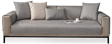 VanderHOME Sofabezug L/U Form/Ecksofa 3/2/1 Sitzer,Sofabezug Wasserdicht, Sofa Überzug,Sofa Überwurfdecke, Sofa Schutzdecke rutschfest 90 * 180cm-Hellgrau-Sitzbezug(1 PC)