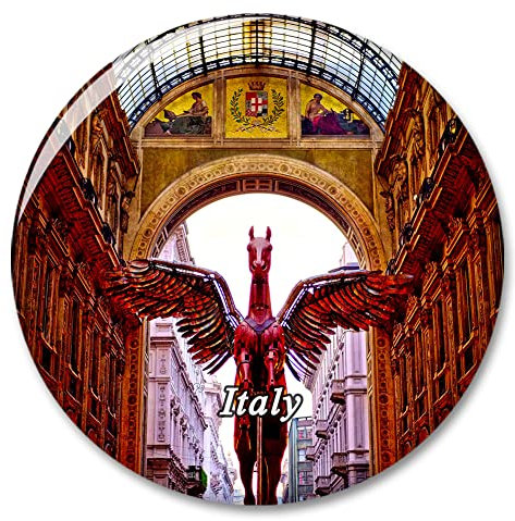 Italien Mailand Pegasus Galerie Statue Kühlschrank Kühlschrank Magnet Deko Magnet Aufkleber Reise Souvenir Sammlung Tourist Stadt Geschenk Whiteboard Küche