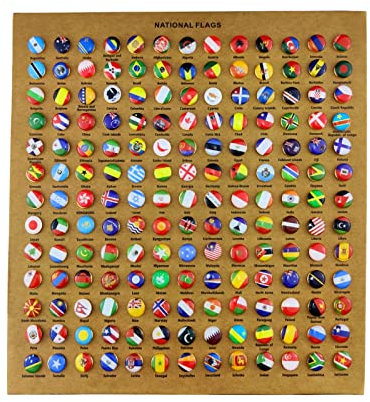 Flylin 291 Pcs National Flag Decorative Push Pins, Steel Push Pins for School Home Office