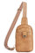 BOSTANTEN Sling Bag für Damen Brusttasche PU Leder Crossbody Bag Klein Umhängetasche Multipurpose Daypack, Hellbraun