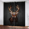 GIOVIA 3D Elch Vorhänge Abdunkelnde mit ösen 2 Stücks Gardinen Blickdicht Verdunkelungs Vintage Hirsch Kälteschutz Scheibengardinen für Junge Mädchen Schlafzimmer B 234 X H 183 cm