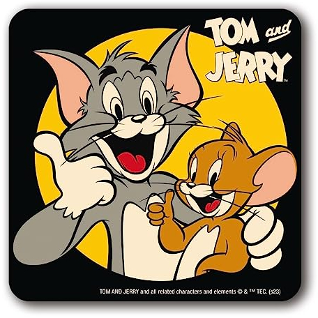 Logoshirt® Tom and Jerry | Daumen hoch I Untersetzer | Kork | 10x10cm | langlebiger Druck | Lizenziertes Originaldesign