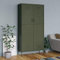 BaraSh Kleiderschrank Olivgrün 90x50x180 cm Stahl Metall Besenschrank Mehrzweckschrank