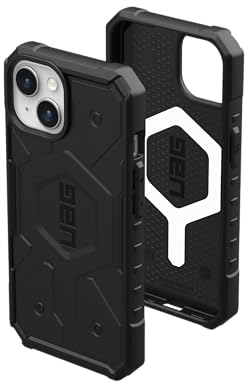 URBAN ARMOR GEAR UAG Schutzhülle kompatibel mit iPhone 15, 15,5 cm (6,1 Zoll), Pathfinder, schwarz, eingebauter Magnet, kompatibel mit MagSafe-Ladegerät, robuste, sturzsichere Schutzhülle in