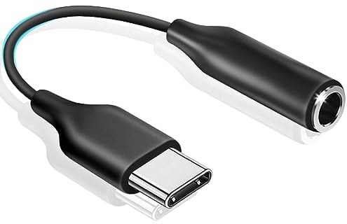 Mepsies Adaptador USB C a Jack 3.5 mm, Adaptador Auriculares USB Tipo C a Audio Aux Compatible con Samsung Galaxy S22 S21 S20 Note 20 A73 A53 A33, Huawei, Google Pixel y Más, Negro