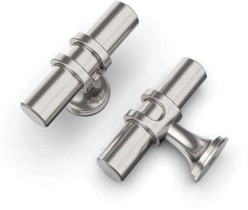 9BUILD 10 Pack Drawer Knobs - Brushed Satin Nickel Cabinet & Cupboard Knobs for Kitchen Doors & Wardrobes
