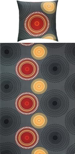 REDBEST Bettwäsche Biber Mandalas anthrazit-Terra Größe 80x80 cm / 155x200 cm - mollig warm, temperaturausgleichend, mit Reißverschluss