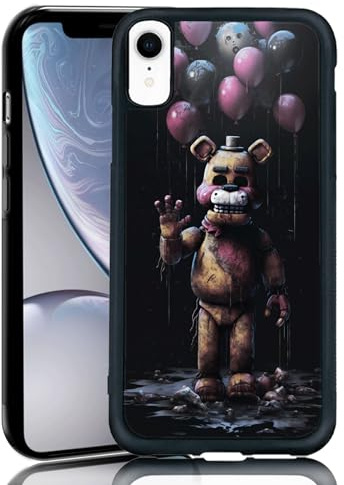 MMYAJT Black Cute Phone Case Fit for iPhone XR, TPU Shockproof Protective iPhone Case Horror Video Game Phone Cover Gift for Boy Girl Men Women