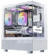 Okinos Aqua 3, Micro ATX Case, MATX PC Case with 3 X 120mm ARGB Fan Pre-Installed, Panoramic View Tempered Glass Front & Side Panel, with Type C Port, White