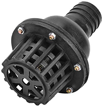 ANNURA Inline Mesh Sieb, 1,5 2 2,5 3 4 Schwarzes PVC-Rückschlagventil, Wasserpumpen-Pumpfilter-Bodenventil for Flüssigkeitsmaschine, 1 Stück (Größe: 2,5) (Größe: 1,5) (Größe: 2 (Size : 2)
