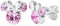 Kaguyo Minnie Maus Ohrringe, 925 Sterling Silber Amethyst weiß Blau rosa Kristall Mickey Maus Ohrstecker für Frauen Mädchen, Geburtstagsgeschenk (rosa)