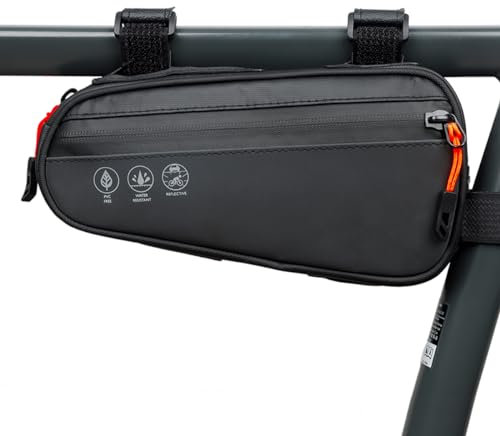 Danuosie Bike Triangle Frame Bag, Bicycle Storage Pouch with 2 Side Pockets, 3-in-1 Waterproof Top Tube Bag for Phone, Cycling Tool Accessories Pack for MTB Mountain Road Bikes