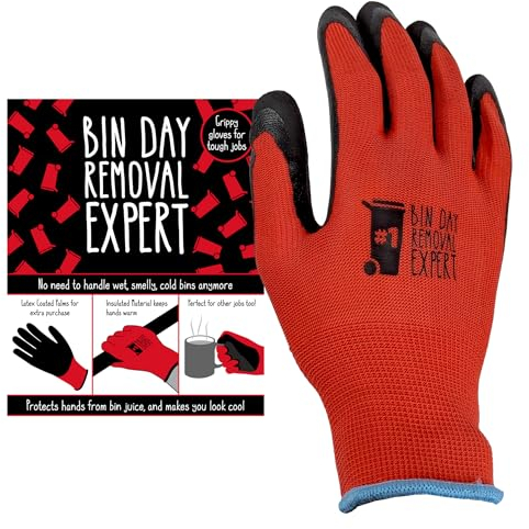 ALL THE JEST Quirky Gift for Men - Bin Day Removal Gloves - Father's Day Gifts for Men - Home Tool Kit - Gifts for Boyfriend Husband Dad - Work Gloves for DIY Gardening Hobbies Repair Jobs