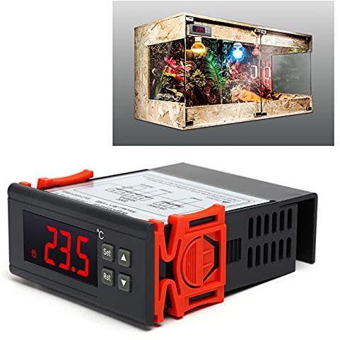 Qukaim Thermostat de contrôle de température numérique pour incubateur, thermostat PID de chauffage à température constante pour animaux domestiques, contrôle de la température pour reptiles, longueur
