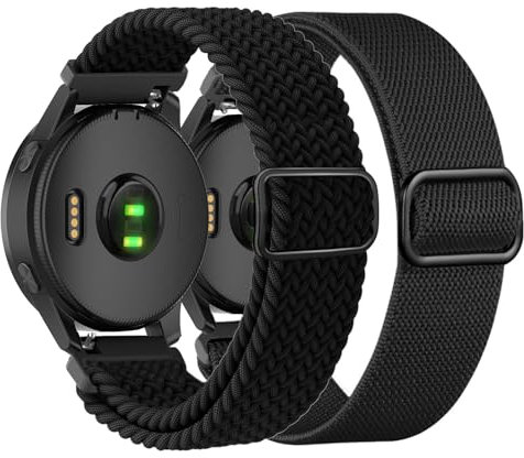 TUCOMO Dehnbares Nylon Armband Kompatibel mit 22mm Garmin Vivoactive 4/Venu 2/Venu 3, Geflochtenes Loop Elastische Ersatzband für Garmin Forerunner 745/265/255 Herren Damen