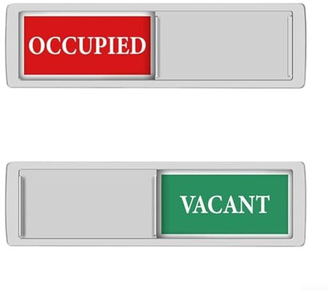 Cartello per porta del bagno, occupato/vacante, cartello per porta scorrevole vacante in uso, cartello per la privacy per ufficio e bagno (argento)