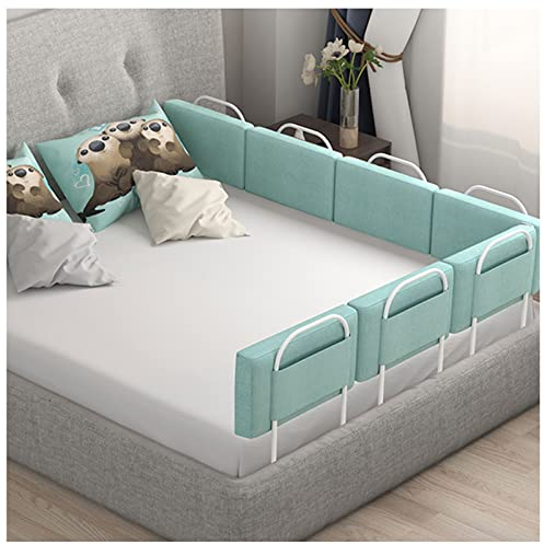 Kinder-Bettgitterschutz, verstellbarer Sicherheitsschutz für Kinder- und Einzelbetten, weiche Schaumstoff-Barriere mit Baumwollbezug, Stahlstütze, Anti-Fall-Design, passend für 5 bis 30 cm große