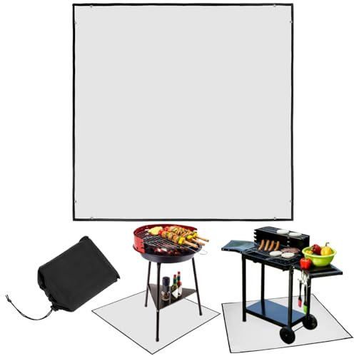 QWORK® Tapis Ignifuge, Tapis Anti Feu 100 x 100 cm, Tapis Barbecue Ignifuge Résistant à la Chaleur, pour sous Les Foyers, Cheminée, Barbecue au Charbon de Bois