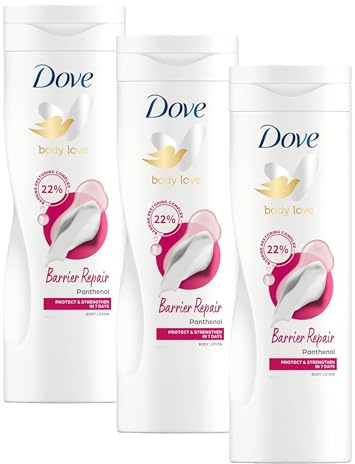 Dove Body Love Barrier Repair Body Lotion body moisturiser with panthenol to protect and strengthen skin in 7 days 400ml (Pack of 3)