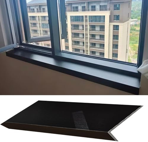 Fensterbank AußEn Fensterbank mit Schwarzer Struktur für Fenstersims, Verbundfenster-Nasenabdeckung für Beton/Zement, Fensterbank-Arbeitsplatten-Schutzplatte für Tür/Treppe/Fenster(160x10cm (63X4))