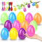 Ost ereier zum Aufhängen Groß 8.5CM-36PCS Plastikeier bunt Leere mit Bänder Eierschalen Füllbar Osterjagd Füllstoffe Korbfüller Osterbaumschmuck Party Preisvorräte Überraschungs Geschenk Klassenzimer