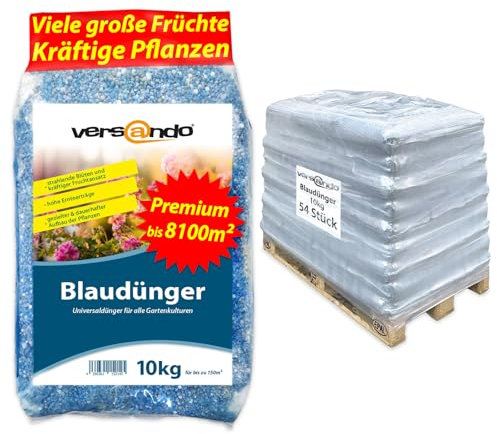 versando 540kg Engrais bleu jusqu'à 8000m² : Engrais NPK pour fruits légumes & plantes vigoureuses avec effet longue durée - Qualité Premium - 54 sac - 1/2 palette