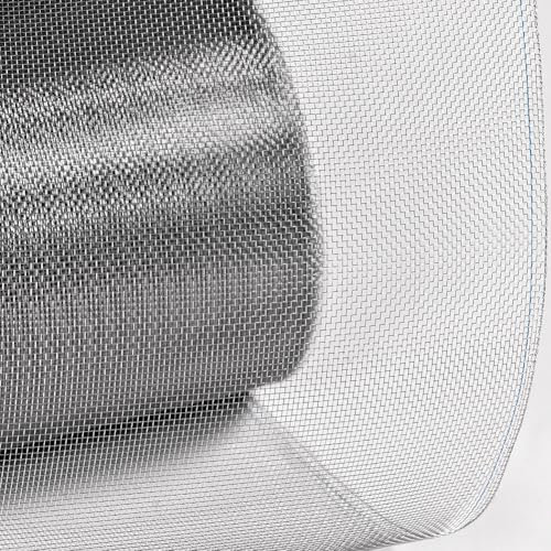 HEFJIAYCIQ 20 Maschen Drahtgeflecht, 304 Edelstahl Mesh Metallgitter, Für DIY-Projekte, Entlüftung, Garten, Fenster-Bildschirm,Silber,1.2x7m(45x275inch)