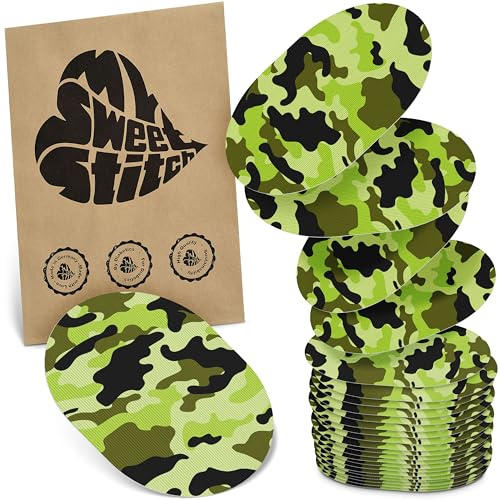 MySweetStitch 25 Fixierpflaster für CGM-Sensoren oval Camo | Hilft gegen vorzeitiges Ablösen, wasserfest und schnell trocknend, hautfreundlich, bis zu 15 Tage Halt