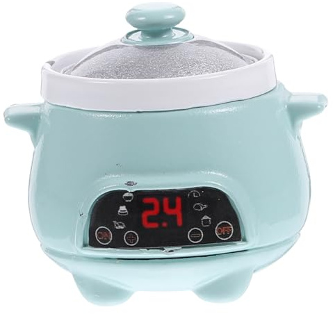 Beaupretty Miniatur Reiskocher Modell Grün Mini Küchenzubehör Puppenhaus Ausstattung Miniaturküche Deko Glatte Oberfläche Sicher zum Anfassen für Mini Esszimmer und Kreative Spielwelten