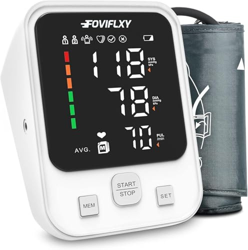 Blood Pressure Monitor with Large Cuff - Home Blood Pressure Monitor - Large Digital Display and Upper Arm Cuff for Monitoring Blood Pressure and Irregular Heart Beat