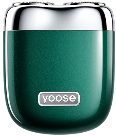 yoose MINI Rasierer Herren elektrisch, Elektrorasierer Herren aus Legierung, IPX7 wasserdicht elektrischer Rasierer Herren mit 8000rpm Motor, Typ-C-Kabel und magnetischer Scherkopf, Grün