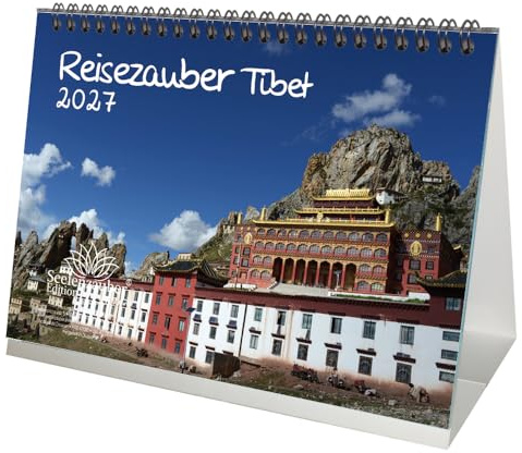 Reisezauber Tibet DIN A5 Tischkalender für 2027 Tibet Lama Budha Reise Free Urlaub - Seelenzauber