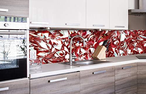 Dimex Küchenrückwand Folie selbstklebend ROTER KRISTALL | Klebefolie - Dekofolie - Spritzschutz für Küche | Made in EU - 260 cm x 60 cm