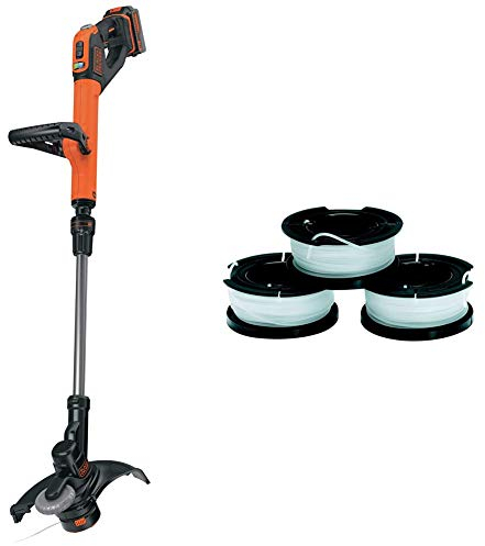 Black+Decker STC1840EPC-QW - Cortabordes PowerCommand EasyFeed + Black+Decker A6485-XJ 3 bobinas de Hilo Reflex Simple para cortabordes