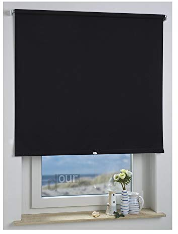 ourdeco® Rollo, Spring-, Schnapprollo/Stoffbreite: 178 x Auszugslänge: 180 cm schwarz/Tageslicht, lichtdurchlässig