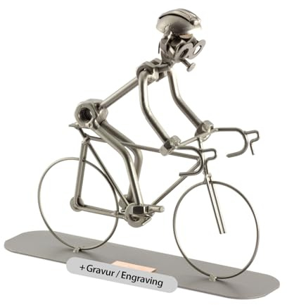 Steelman24 Schraubenmännchen Rennrad mit persönlicher Gravur | Made in Germany,Handarbeit,Geschenkidee,Stahlfigur,Metallfigur