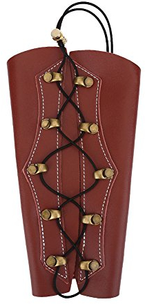 Alomejor Bogenschießen Arm Guards PU Leder Bogenschießen Armschützer Schießen Schutz Getriebe mit Verstellbaren Trägern für Bogen Jagd Schießen(Braun)