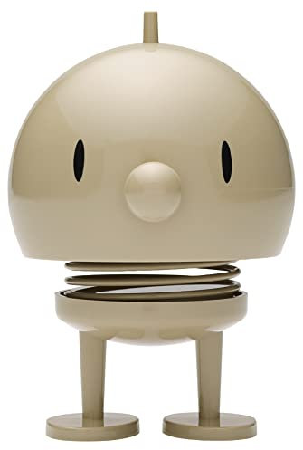 Hoptimist Bumble Wackelfigur & Glücksbringer, Skandinavische Deko Figuren für Wohnzimmer, Schreibtisch, Büro, Bürodeko & Lustige Kleine Geschenke, 7,5 x 8,5 x 10,7 cm, Medium, Latte