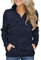 iWoo Sweatshirt Woman Soft Cosy Top Casual Warm Hoodless Tops Pullover Large Full Sleeve Clothing for Lady Blue XL
