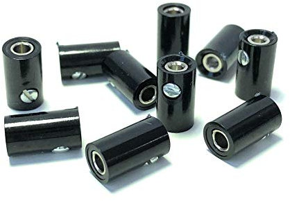 BELI-BECO 61/6 Kupplung für Querlochstecker - Miniatur-Bananenstecker mit Stift-Ø: 2,6mm - 10 Stück (Schwarz)