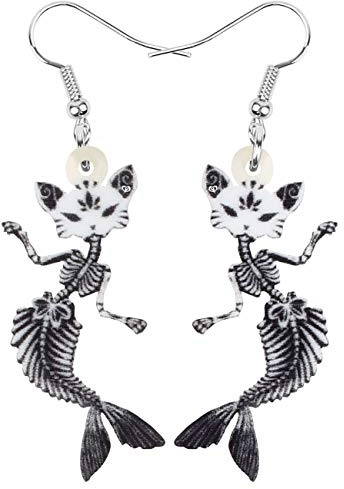 DUOWEI Acryl Cute Schwarze Katze Ohrringe Elegante Haustiere Tropfen Baumeln Für Frauen Mädchen Teens Charme Geschenke (Schwarz A)